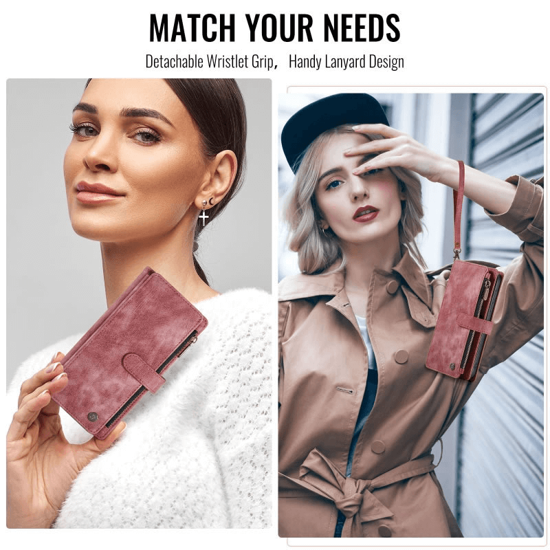 CaseMe C30 For Samsung Galaxy S25 Edge 5G Vintage Leather Folio Zipper Wallet Case with Magnetic Closure and 7 Card Slots CaseMe C30 For Samsung Galaxy S25 Edge 5G Vintage Leather Folio Zipper Wallet Case with Magnetic Closure and 7 Card Slots